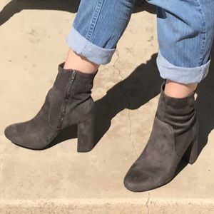 Gray ankle booties, size 11W